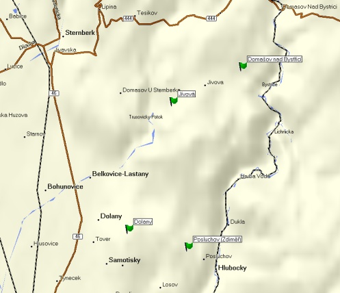 Mapa památníků