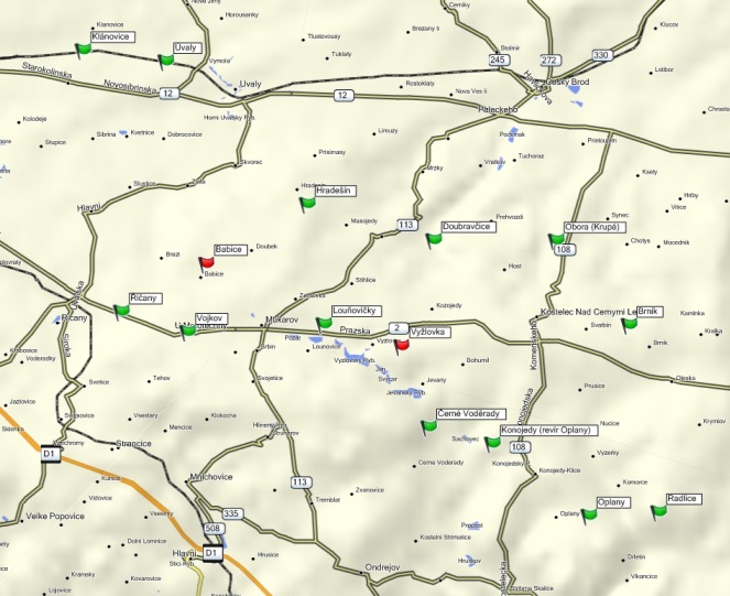 Mapa památníků
