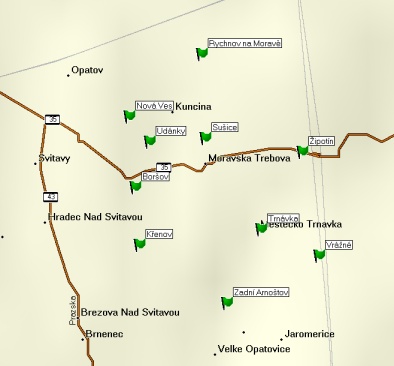 Mapa památníků