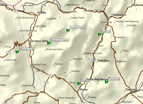 Mapa památníků